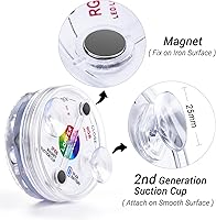 Vista 5 de LOFTEK Luces LED sumergibles con control remoto, 13 luces LED de piscina para piscinas enterradas y sobre el suelo con imanes y ventosas, 16 luces