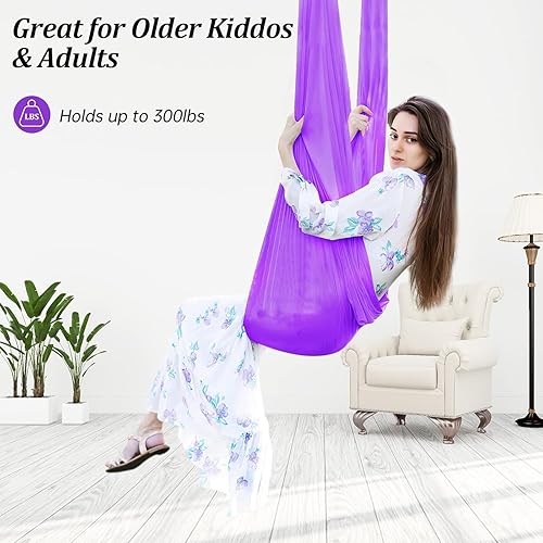 Miniatura 3 de Columpio sensorial para niños con necesidades especiales (herramientas incluidas) columpio de terapia para interiores y exteriores, hamaca para