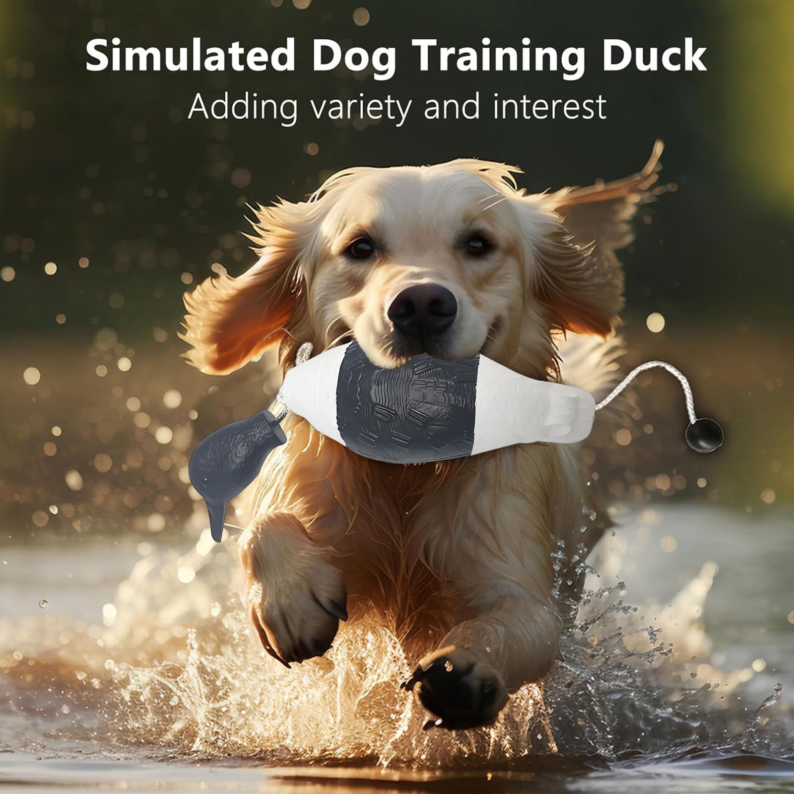 Dog Training Dummy,Dummy per Cani,Accessori per Cani da Caccia,Paraspruzzi Fittizio di Allenamento Cane,Gioco Galleggiante per Il Riporto e l'allenamento in Acqua (Bianco e Nero)