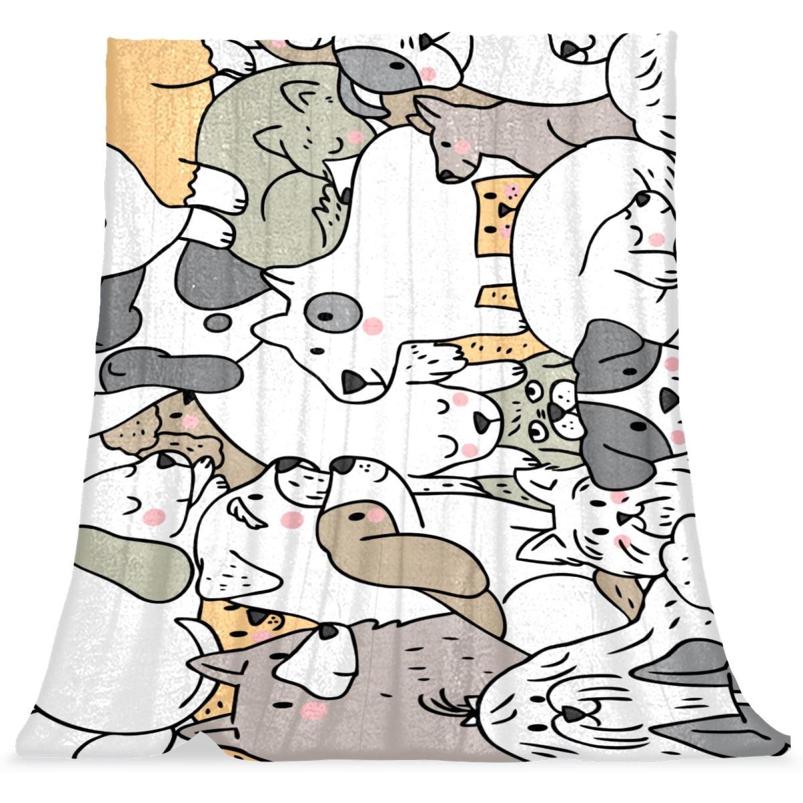 Couvre-lit TBOUOBT pour lit enfant avec motif chiens de dessin animé