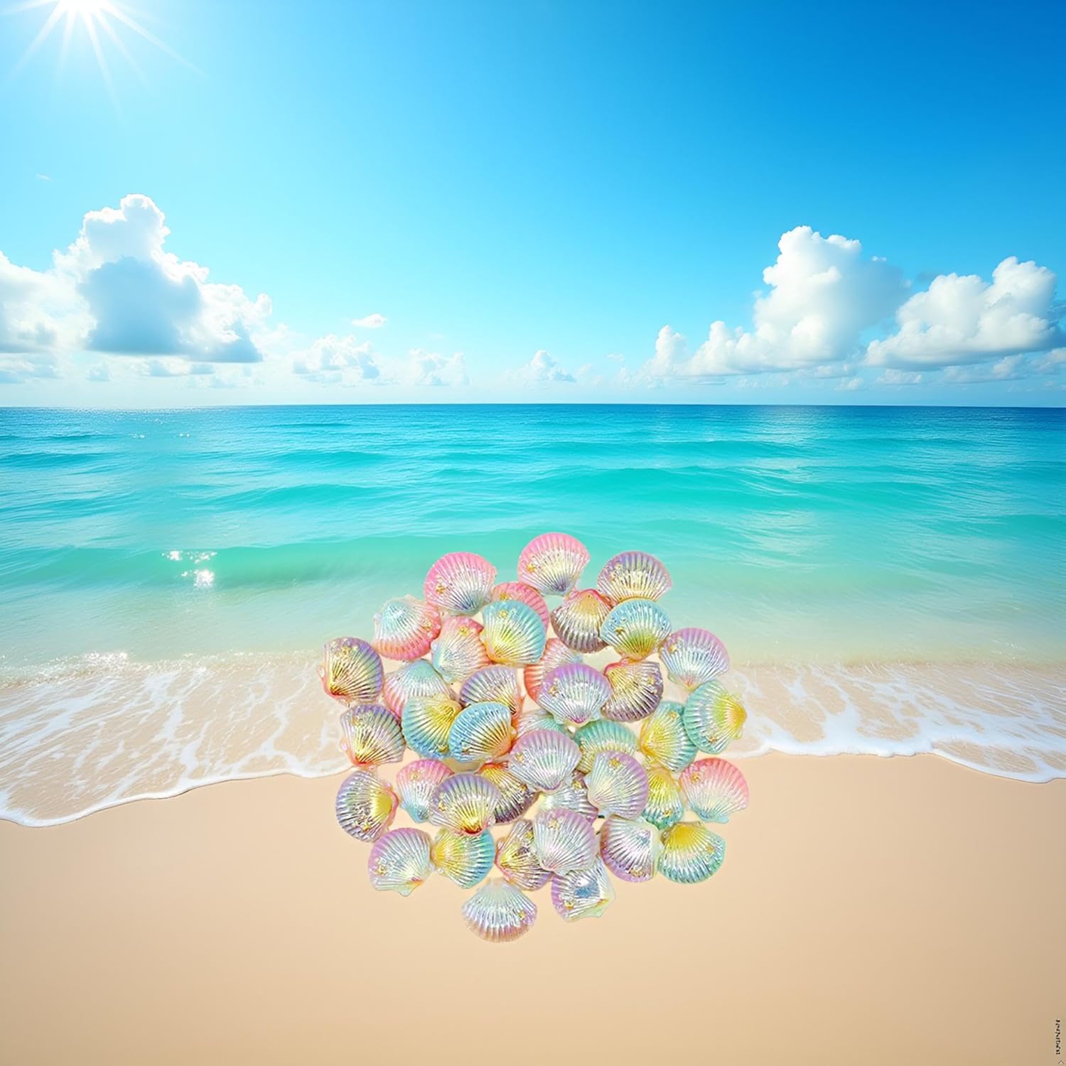 20 Pcs colorful Resin Flat Back Shells Glitter Ocean Seashell Charms Pendants Flatback Buttons Cabochons Scrapbooking Embellishments for Decoration Phone Case Scrapbooking - Image 3