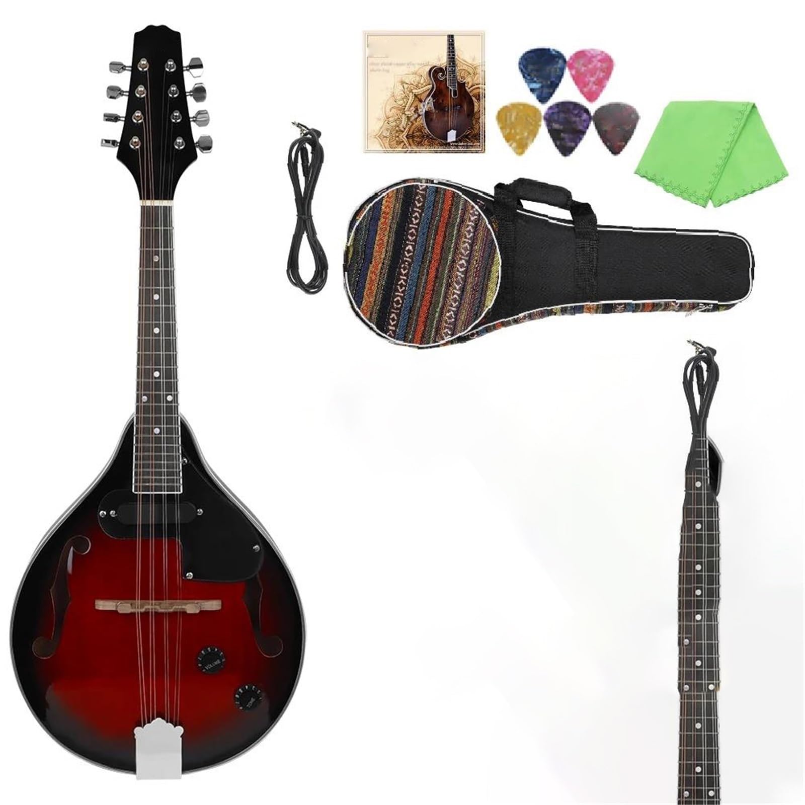 Typ wydajności Mandolinowy Profesjonalne 8-strunowe Mandoliny W Stylu Elektrycznych Instrumentów Strunowych Mandoliny Z Akcesoriami Do Wybierania Sznurków(A)
