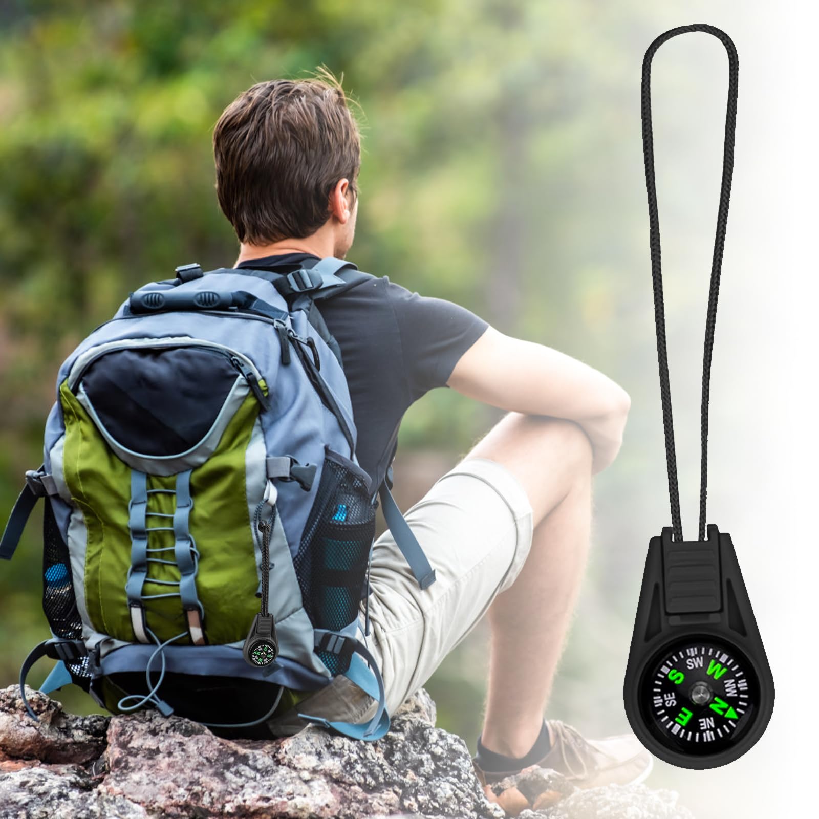 Mini Boussole de Survie 18 Pièces Multicolore Boussole de Poche Rempli d'Huile Camping Randonnée
