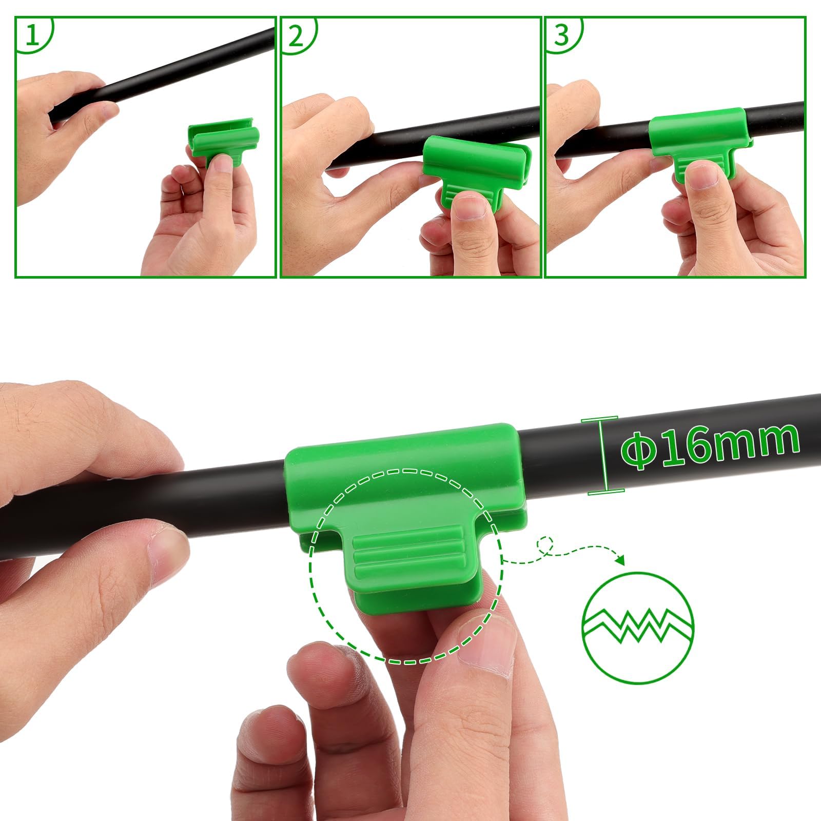 SWTYExt 40pcs Greenhouse Clamps for diameter 16mm/0.63in Greenhouse Hoops Garden Clips Garden Netting Clips Plastic Plant Clips for Fixing Plant Cover Plastic Sheeting Film Row Cover - Image 2