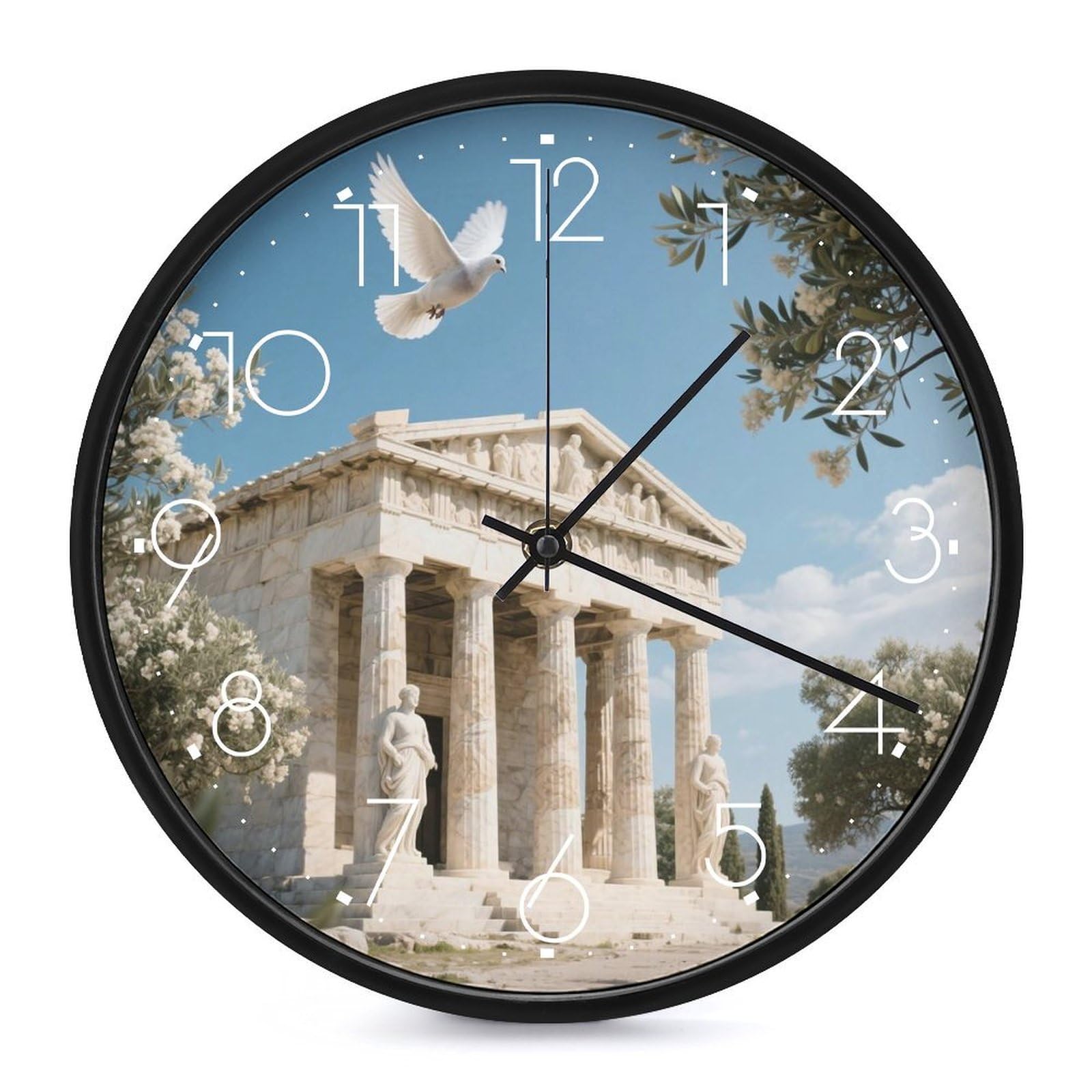 Horloge murale vintage pour décoration salon et bureau blanc