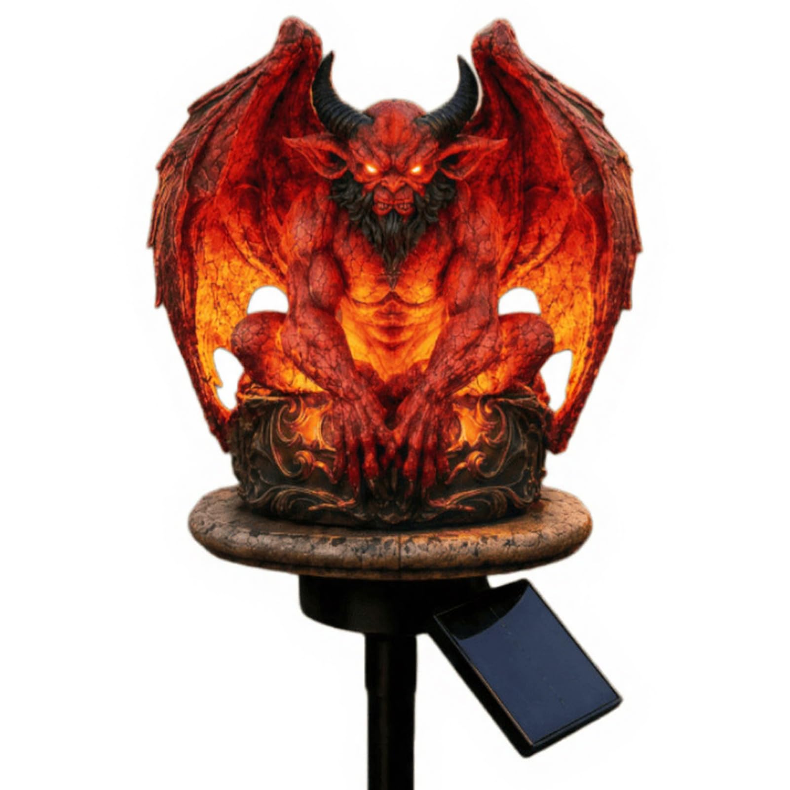 RetroNest Solar Gargoyle Garden Statue Light, Gothic Resin Outdoor Lamp