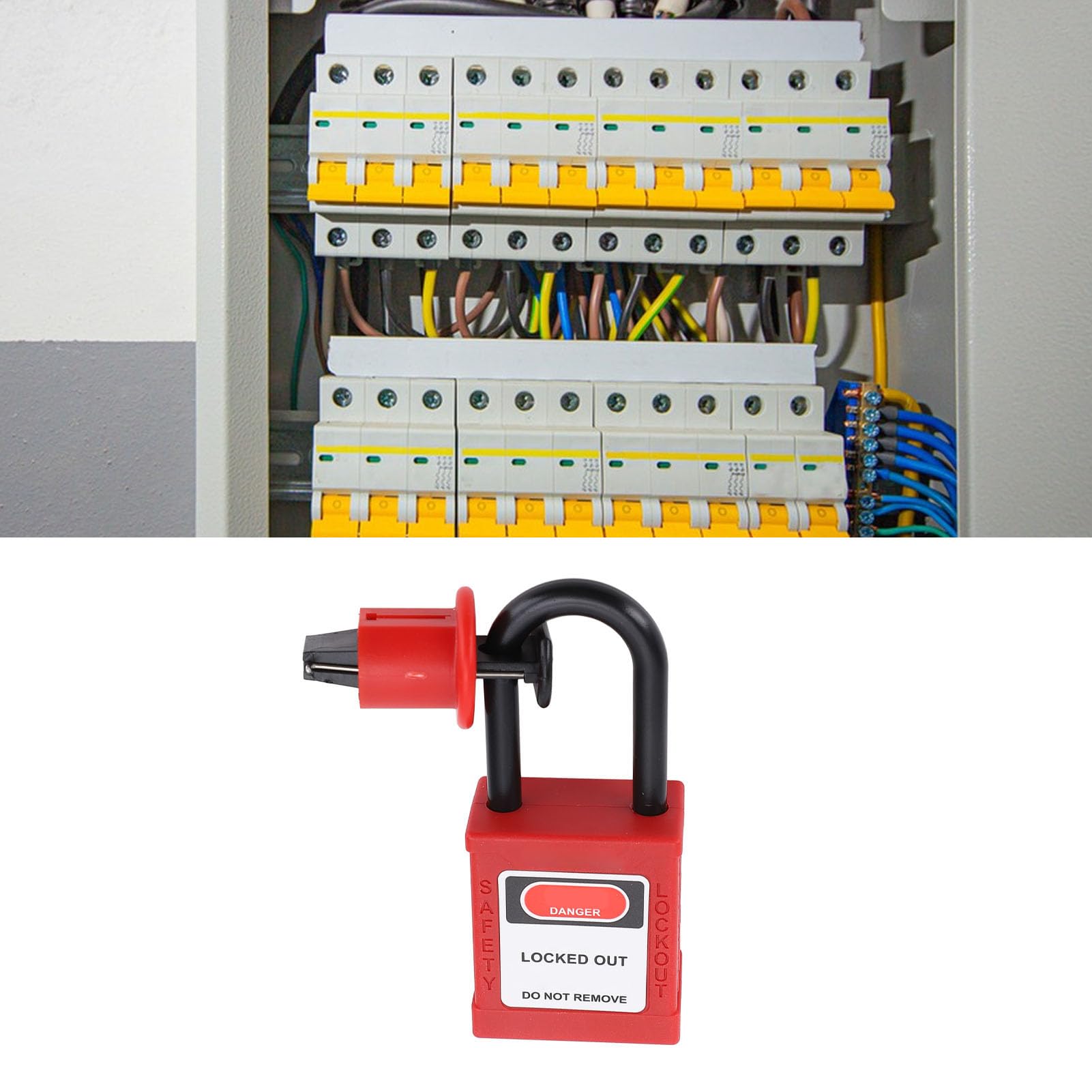 Industrial Equipment Secure Miniature Circuit Breaker Lockout Device, Lock for Valves, Electrical Equipment Suitable for Industrial, Power, Coal Mine, Flammable