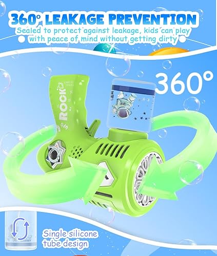 Miniatura 5 de Boerfmo Pistola de burbujas  Pistola de burbujas espaciales de 72 agujeros con luz LED  Máquina de burbujas recargable para niños  Juguetes regalos