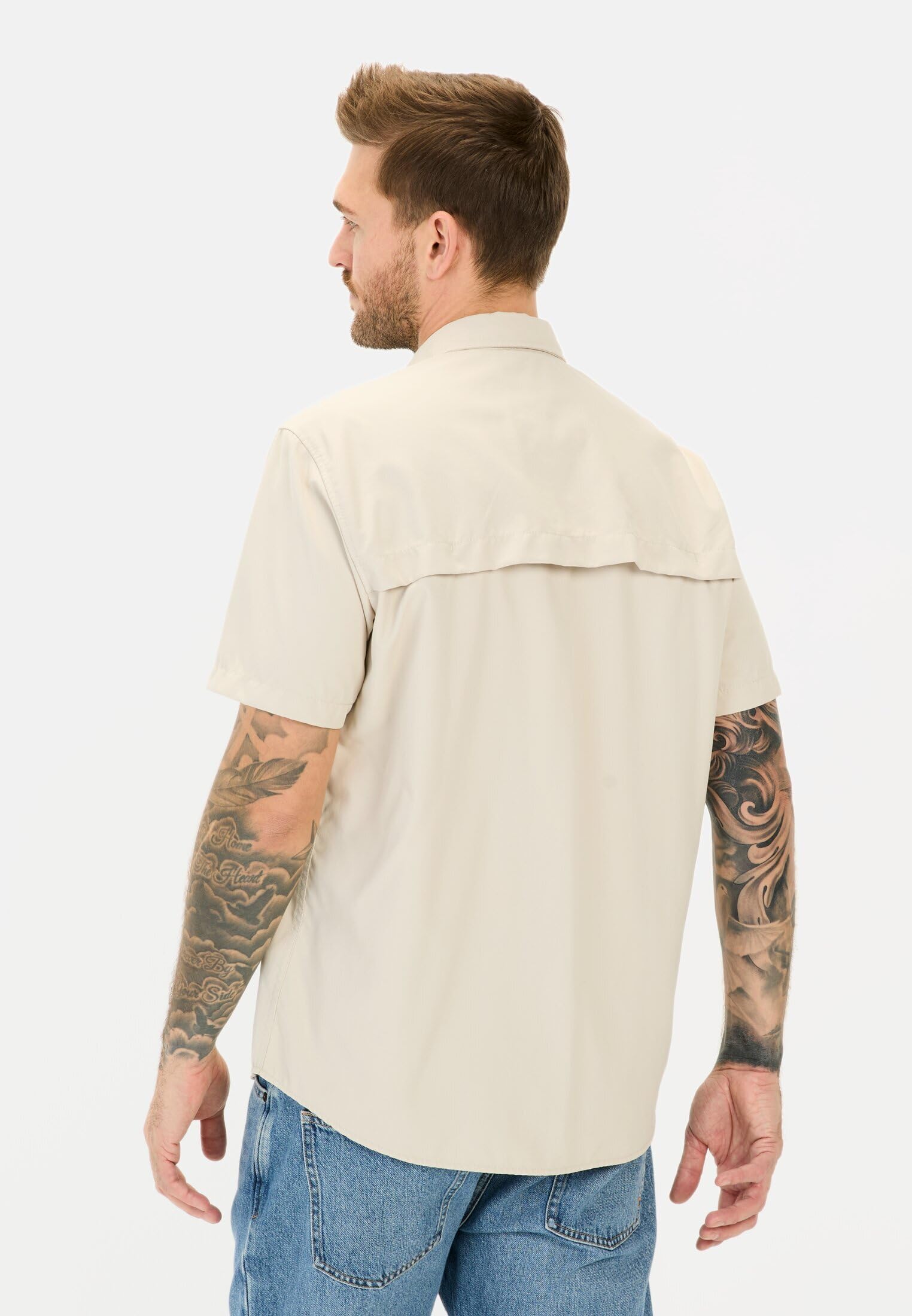 camel active Męska koszula z krótkim rękawem z efektem chłodzenia, beżowy, XL