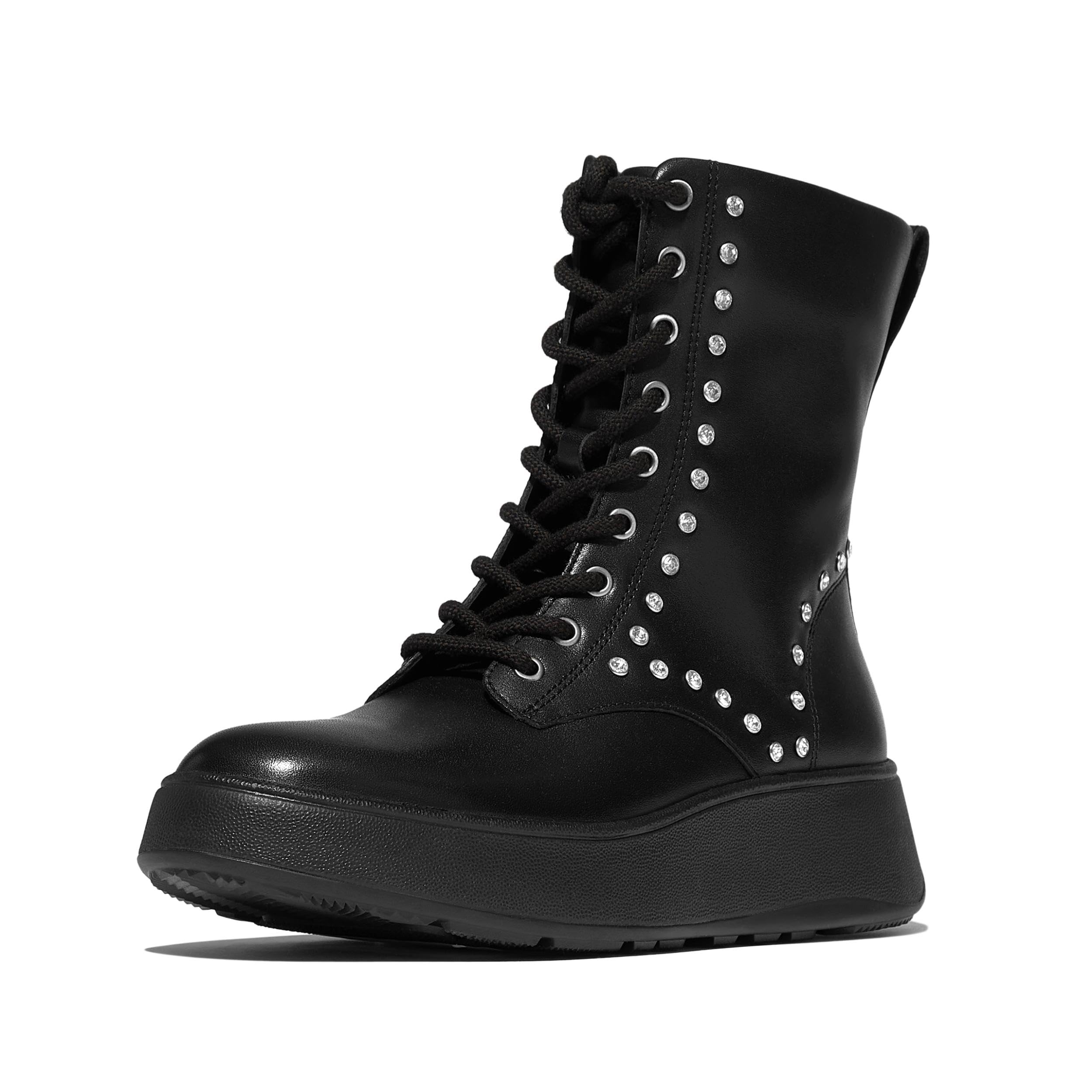 Fitflop F-Mode Gem-Trim Leather Lace-up Ankle Boots, Botas Cortas al Tobillo Mujer