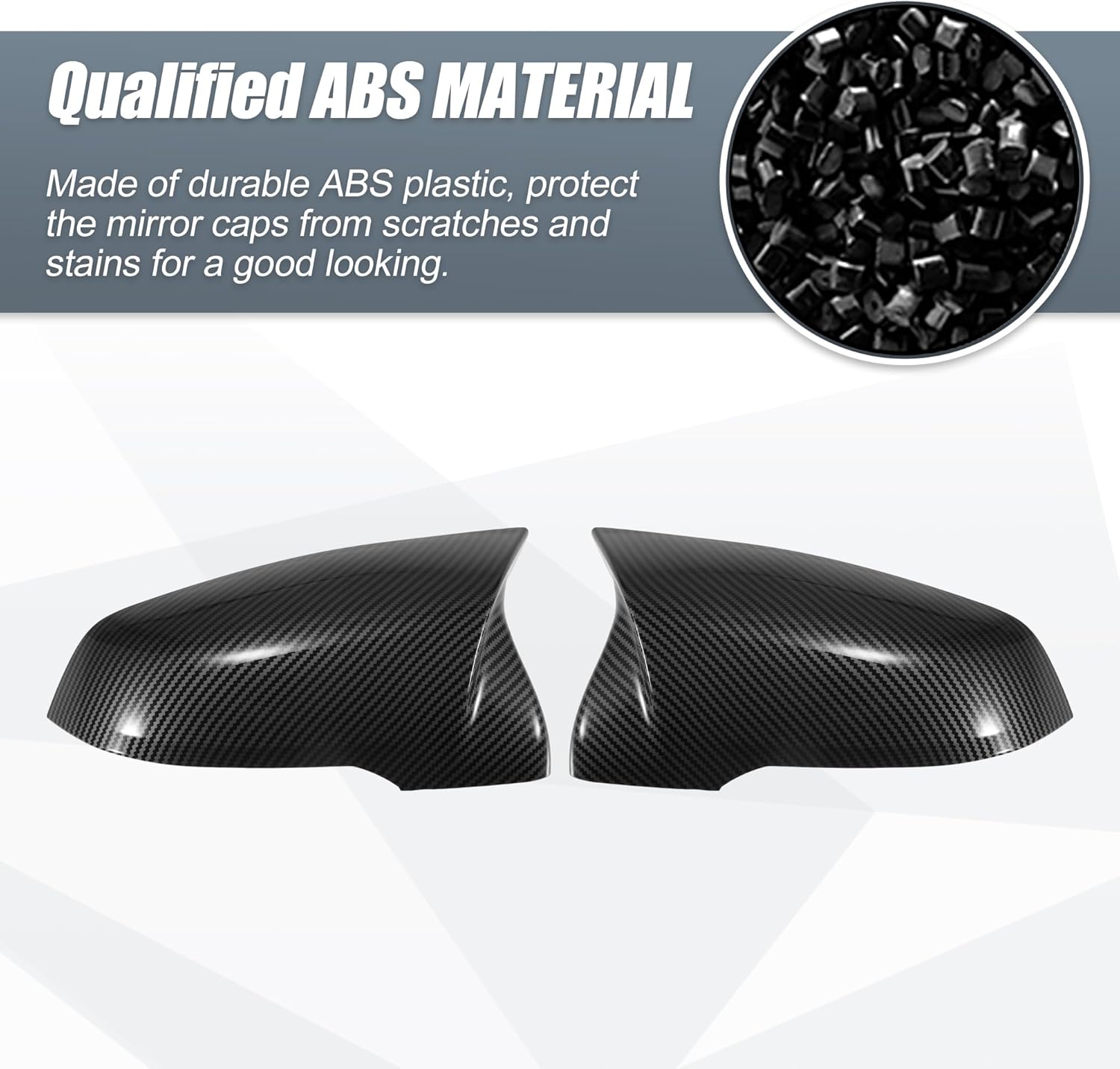 X AUTOHAUX 1 Pair Car Rear View Driver Passenger Side Mirror Cover Cap Replacement Black Carbon Fiber Pattern for BMW X1 F48 2 Series F45 F46 2016-2023 Mirror Guard Covers Exterior Trims