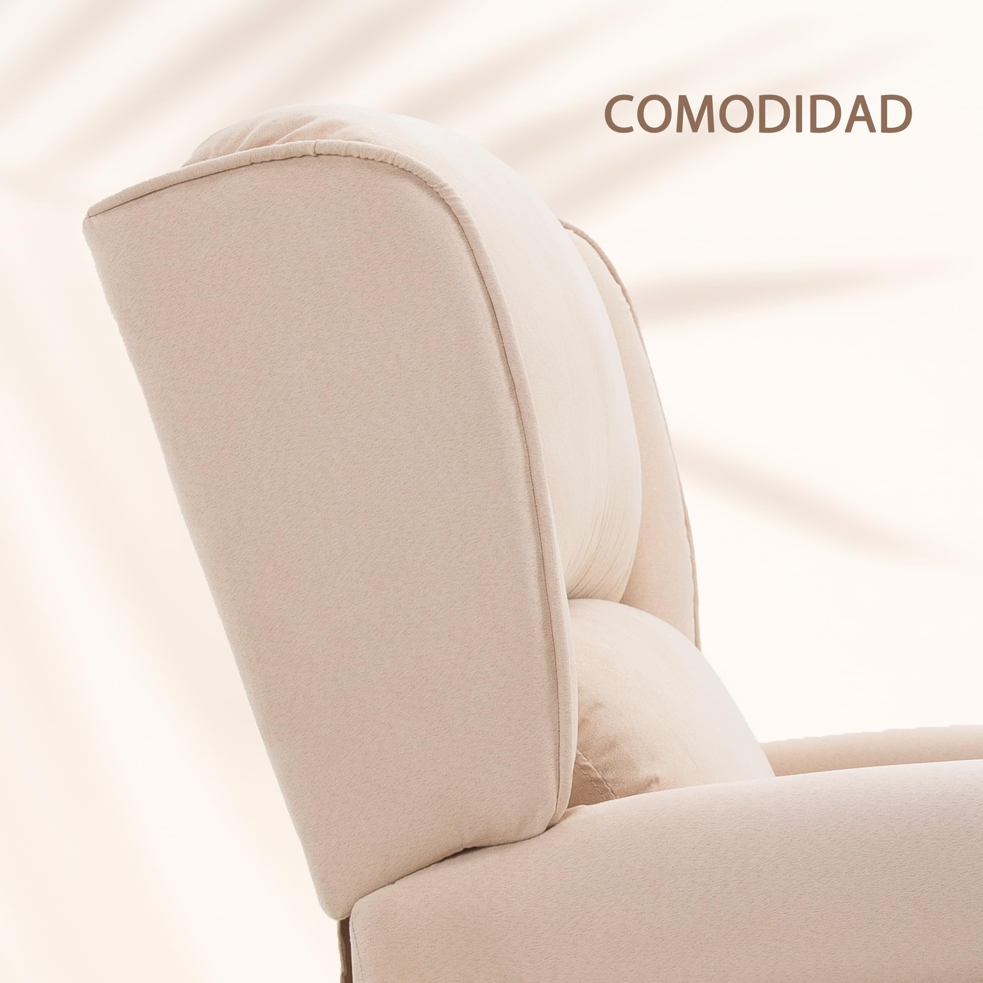 HOMCOM Sillón de Masaje Sillón Relax Reclinable con Mando a Distancia 2 Zonas de Masaje Bolsillo Lateral y Tapizado en Tejido de Ante 78x83x101 cm Crema