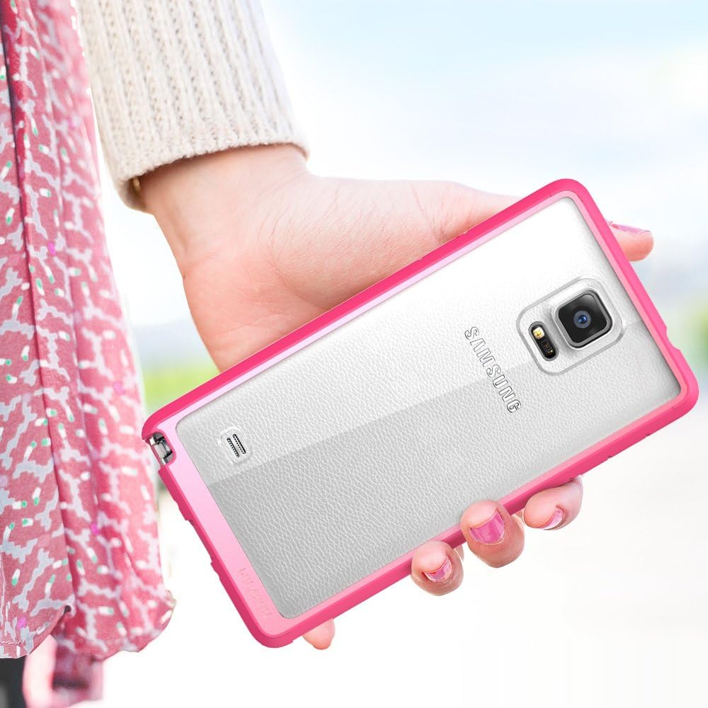Galaxy Note 4 Case, i-Blason [Scratch Resistant] Halo Series Hybrid Clear Case / Cover with TPU Bumper for Samsung Galaxy Note 4 [SM-N910S / SM-N910C] (Clear/Pink)