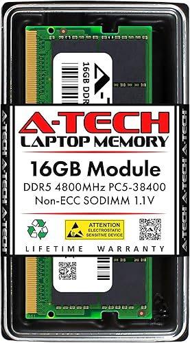 Miniatura 31 de A-Tech - Kit de memoria RAM de 64 GB (2x32GB) DDR5 5600MHz PC5-44800 CL46 SODIMM 2Rx8 Doble soporte 1.1V Sin búfer ECC SO-DIMM Módulo de memoria RAM
