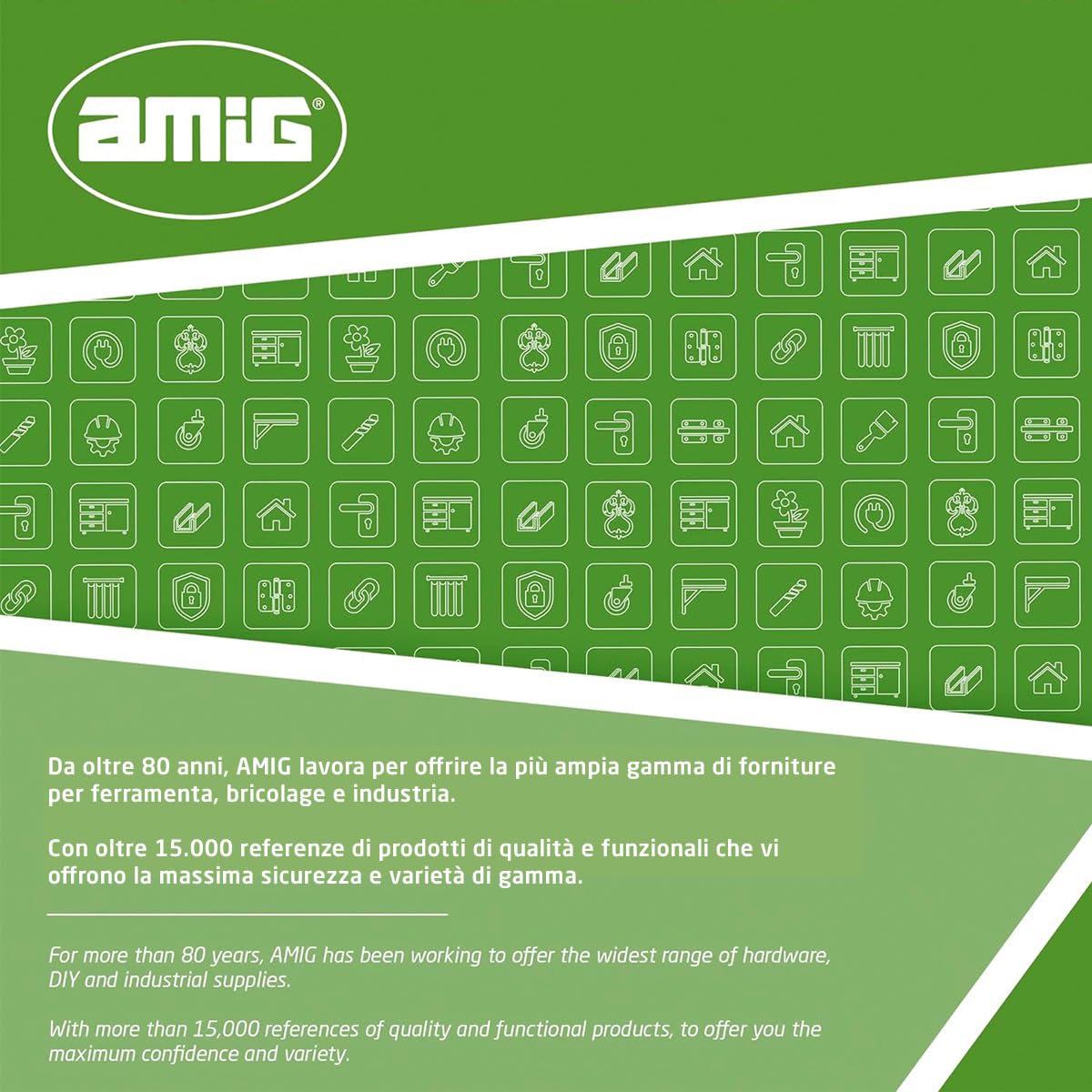 Amig - Rastrello - Rastrello giardino 22 denti - Resistente e funzionale - 400 mm - Acciaio - Verde
