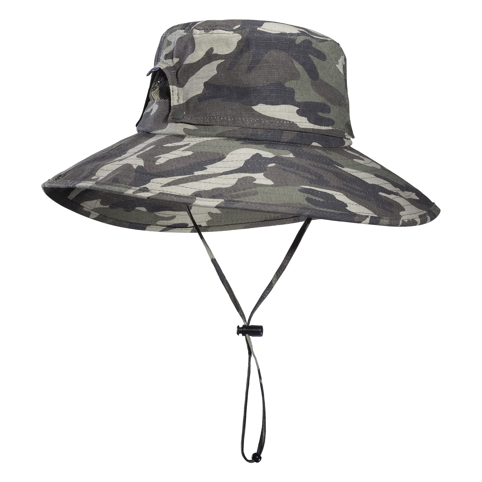 ROCKBROS Sombrero de Pescador para Hombres Mujeres Gorro Grande Ancho Protección UV para Vacaciones Viaje Playa, Color Camuflaje