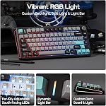 EPOMAKER TH80 V2 75% Wireless Mechanical Gaming Keyboard, 8000mAh & 2.4G/BT, Mac Modifier, RGB Backlit & Side Light, Programmable Keys & Knob, Creamy Keyboard for Mac/PC (Black, Sea Salt Silent)