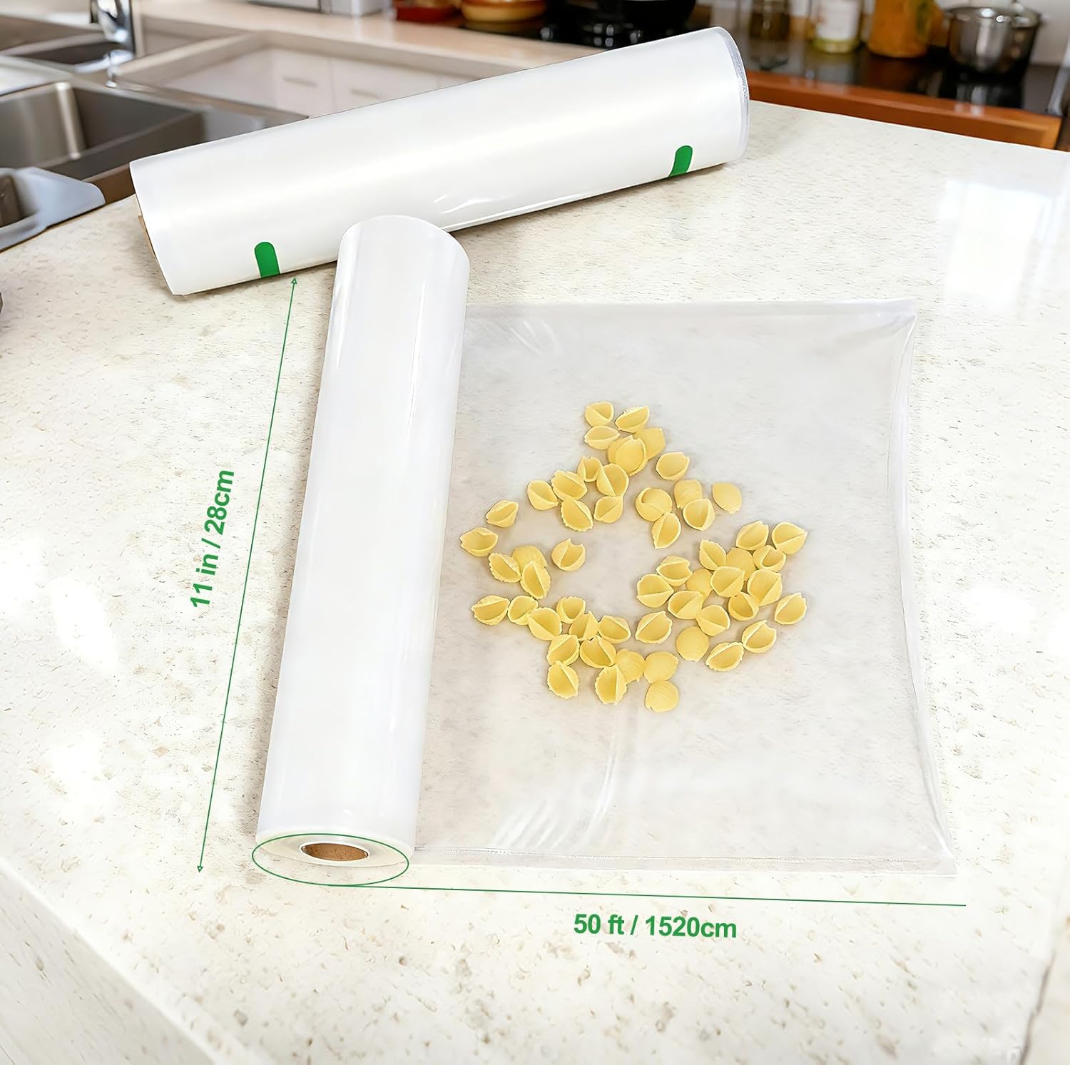 MAGIC SEAL 11'' x 50' Chamber Vacuum Sealer Rolls - 2 Pack Chamber Machine Food Storage Bags for Meal Prep & Sous Vide, Commercial Grade BPA Free, Non-Textured