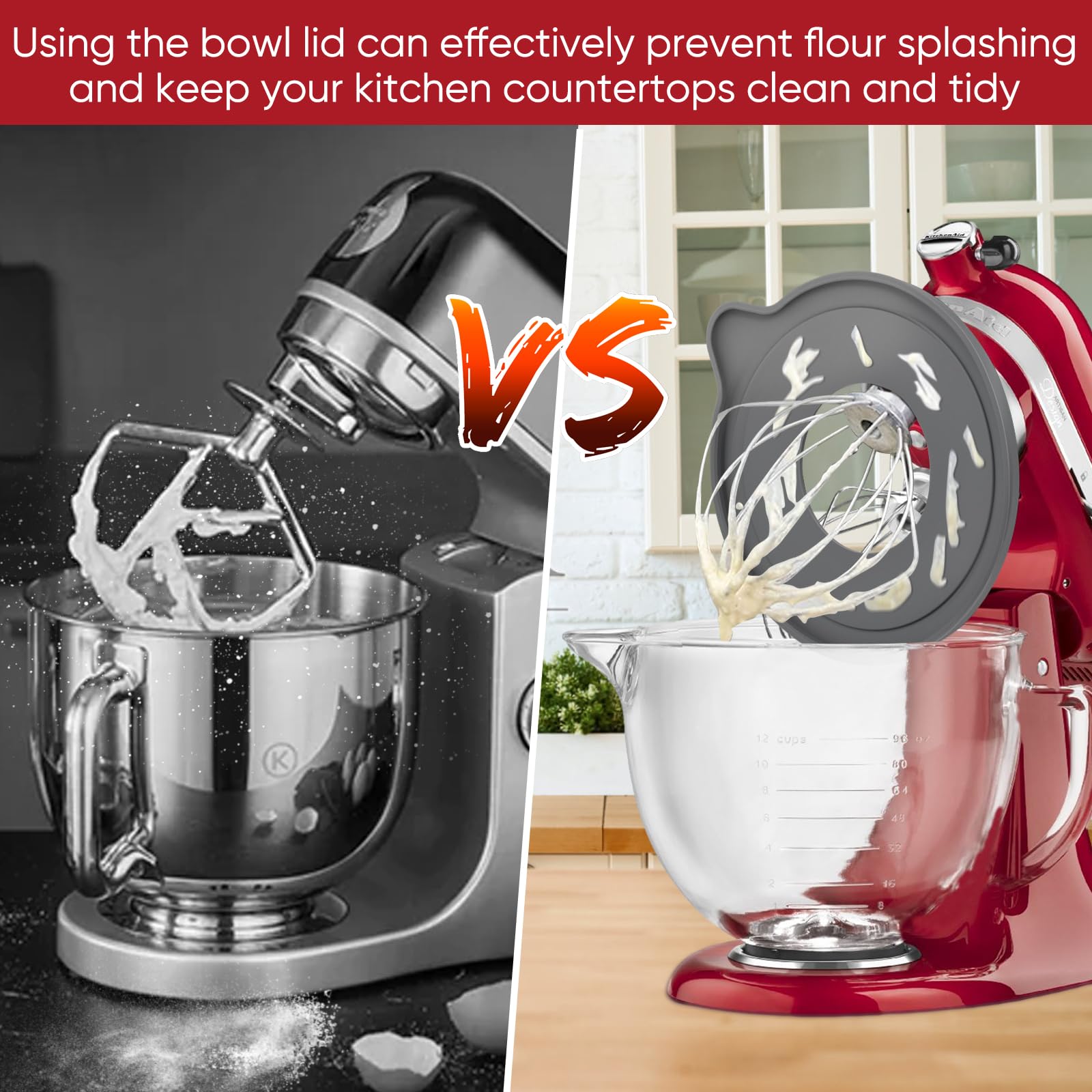 Amazon | Kltchonald チルトヘッドスタンドミキサーガラスボウル、5
