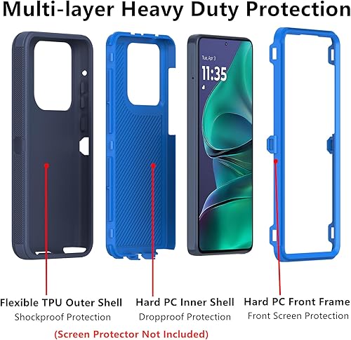 Miniatura 9 de Funda Defender para Motorola Moto G Stylus 5G 2021, TPU suave PC duro resistente a prueba de golpes a prueba de polvo 3 en 1 cubierta de teléfono