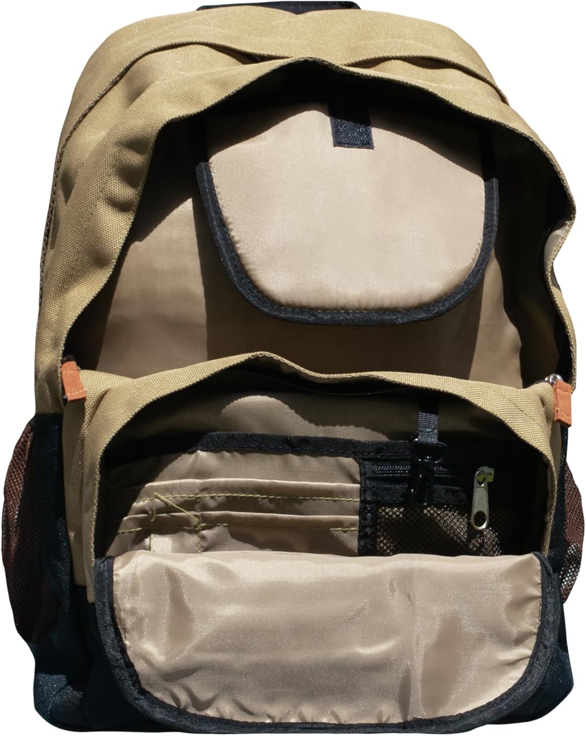 Greg's Van Retro Punk-Style Canvas Backpack (Light Olive w/Angel Decal)