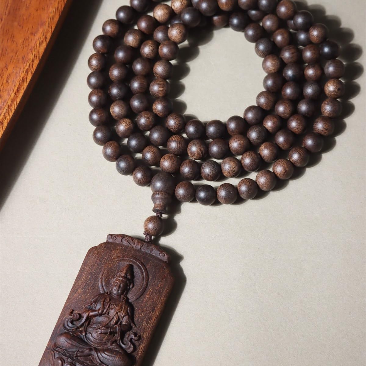 Ciondolo per auto Agarwood, 8 mm, braccialetto color miele dolce dal Vietnam