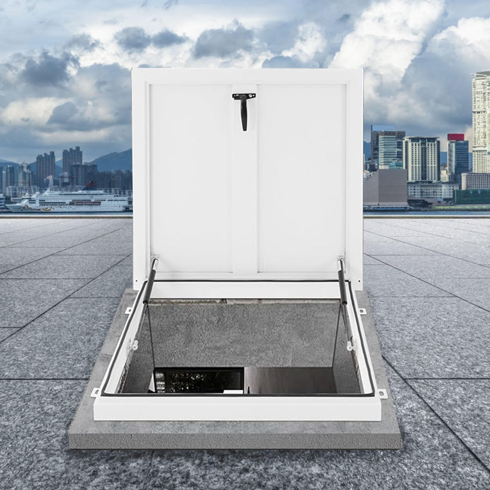 Pozo de ventana y cubierta impermeable de ventilación para sótanos oscuros