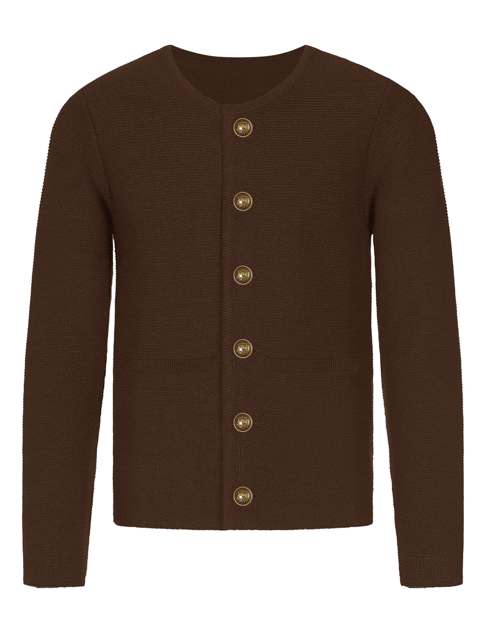 ATFORNA Herren Trachtenjacke Traditioneller Trachtenjanker mit Knopfleiste, Oktoberfest Outfit, Lederhosen Jacke, Trachtenmode für Männer, S-3XL