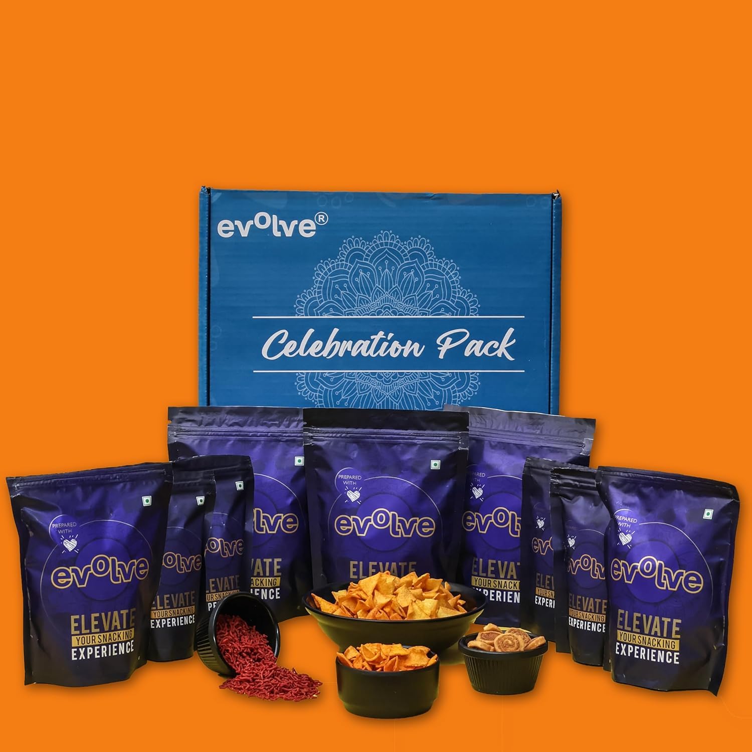 Evolve Ragi Bhujia, Oats Bhujia, Beetroot Bhujia, Multigrain Bhujia, makhana chips, Soya Corn Chips, Bhakarwadi, Moong dal chips and Quinoa chips | Pack of 9 | Diwali Gifting | Diwali Hamper (50gm each)-image-26