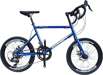 Amazon Eizer アイゼル ミニベロ 本格派wメカニカルディスクブレーキ仕様 超軽量アルミal6061フレーム ドロップハンドル Microshift14speed 40mmディープリムホイール クイックリリースレバー仕様 ミニベロロードバイク M300 ブルー 20インチ アイゼル Eizer