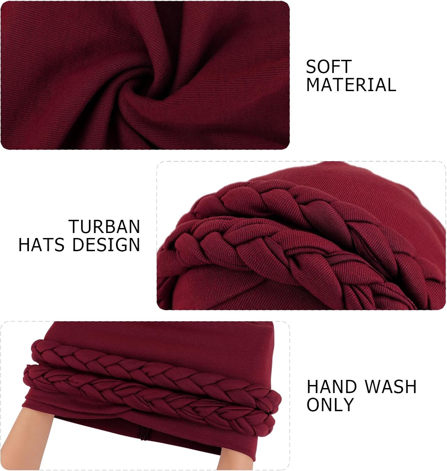 African Women Turban Caps Pre-Tied Twisted Turbans Head Scarf for Women Hair Wraps Cover Beanie Cancer Chemo Headwear - Image 3