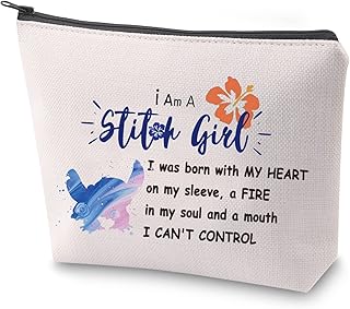 ZJXHPO Ohana Zipper Pouch Ohana Inspired Makeup Bag I Am a Ohana Girl I was Born with My Heart On My Sleeve (C-Ohana Girl)