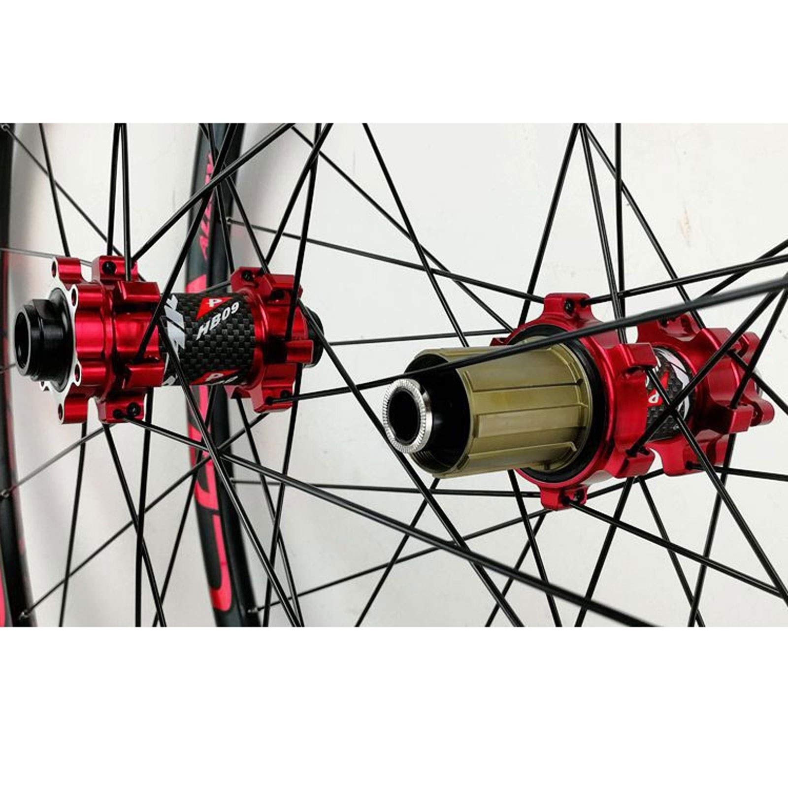 Ruote per Bicicletta da 26", 27,5", 29" 700C, Perno Passante, Mountain Bike/Strada, Freni a Disco Anteriori e Posteriori, 24 Fori, Cassetta a 8/9/10/11/12 velocità