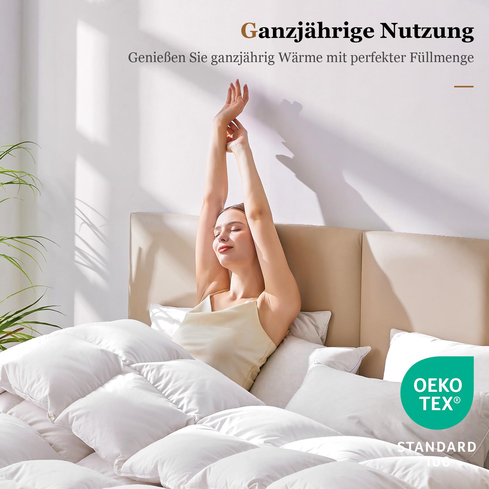 Homyrium Daunendecke 135x200 Ganzjahres Bettdecke 135x200 Daunen, 1100gr | 4 Jahreszeiten Bettdecken, Daunenbettdecke, Federbetten, Oeko-TEX und RDS Zertifiziert