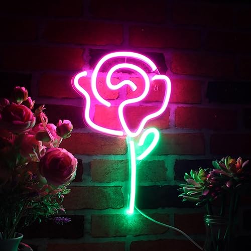 Miniatura 9 de ADVPRO Rosa Flor Mujeres Decoración Flex Silicona LED Neon Sign Blanco y Rojo st16s32-fnu0034-wr
