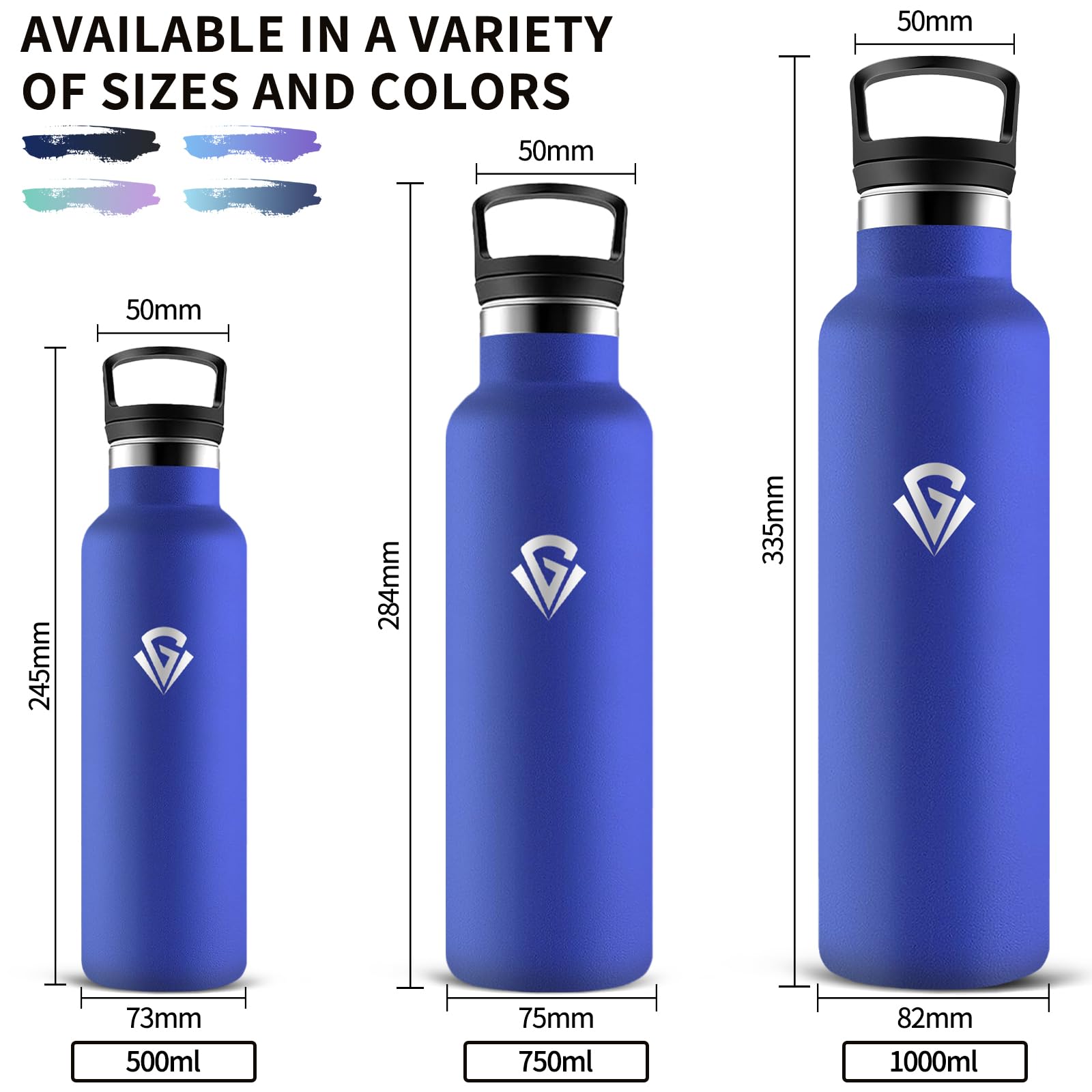 Borraccia Termica 750 ml, Senza BPA, Borraccia con Cannuccia, Bottiglia Termica Senza Perdite, Borracce Termiche, Acciaio Inossidabile 18/8, Borracia Metallo per Campeggio, Viaggio, Palestra, Fitness