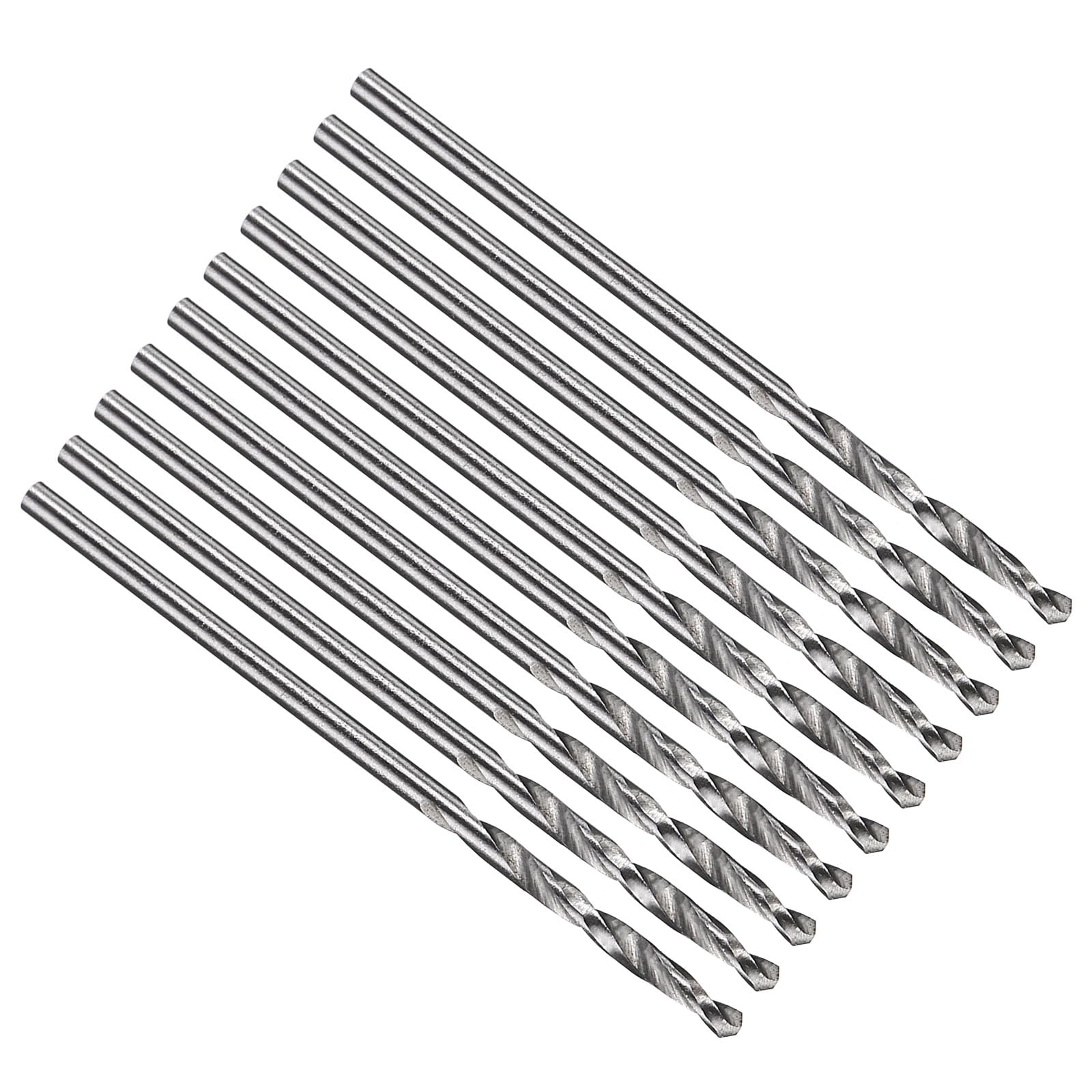 PATIKIL 0.7mm Drill Bit, Jobber Straight Shank M2 High-Speed Steel 135° Uncoated Bright for Stainless Steel Medium Hard Metal - 10 Pack — image 1