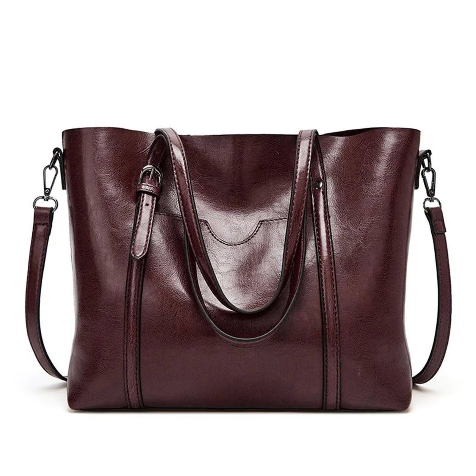 Bolsos de Hombro for Mujer, Bolso de Cuero con Cera de Aceite, Bolso Cruzado, Bolsos Vintage, Bolsos de Mujer, Bolso de diseñador Adecuado para Viajar, Fiesta, Trabajo(Coffee)