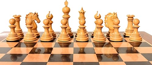 Miniatura 4 de The Chess Empire - Juego de piezas de ajedrez Staunton de madera de lujo de la serie de San Petersburgo Boj y Ébano 4.4" King Heavy Weighted Piezas