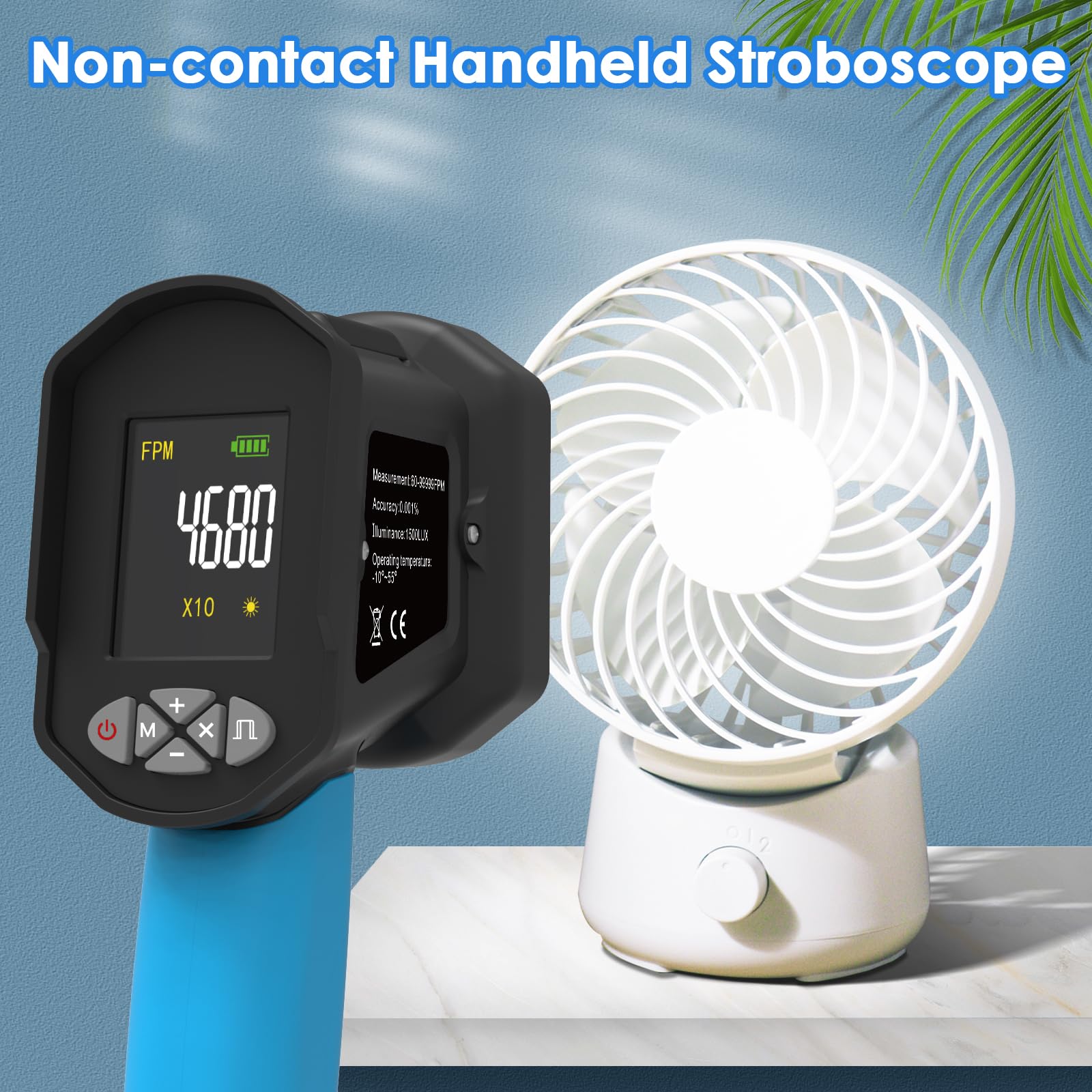 LED Stroboscope, RPM Meter 60-100000RPM, Rechargeable Handheld ...