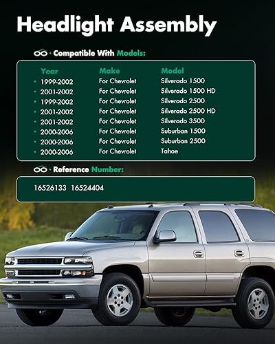 Miniatura 5 de SCITOO Faros delanteros para Chevy Blazer 1998-2005, para Chevy S10 1998-2004, carcasa negra, lente transparente para el lado del conductor y del