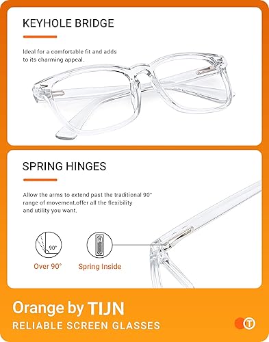 Miniatura 5 de TIJN - Gafas de lectura cuadradas multifocales, progresivas clásicas antiluz azul, para mujeres y hombres, gafas para asiduos lectores.