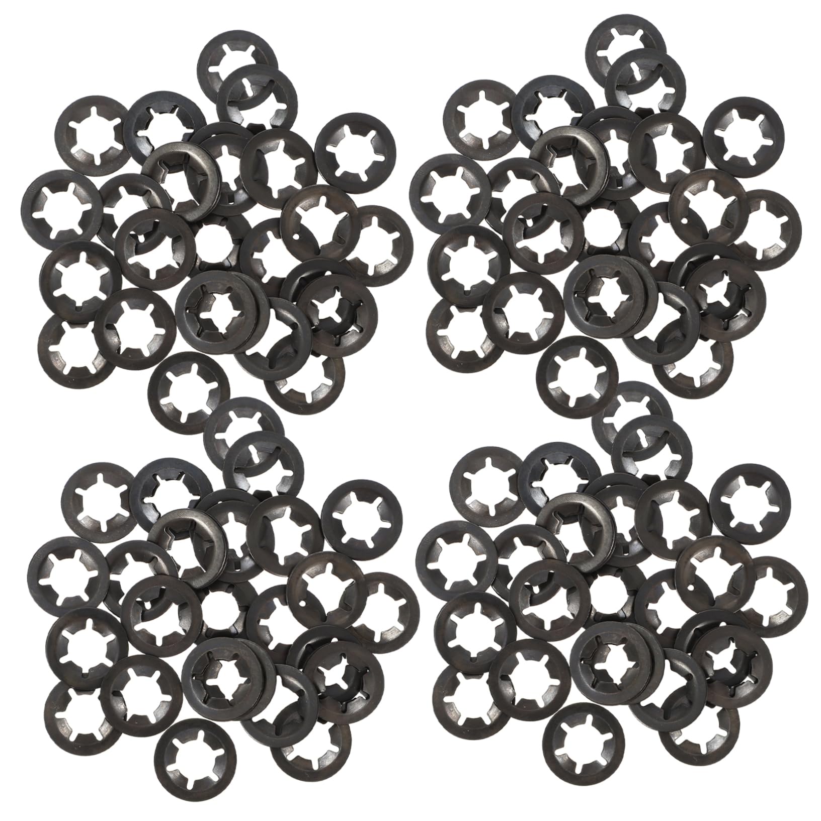 NAMOARLY 210pcs Bearing Clamp Washer Carbon Steel Locking Fastener Internal Tooth Washer Clamp Retaining Ring