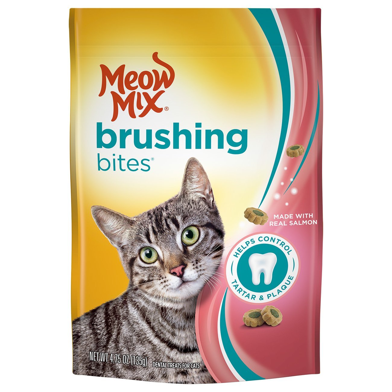 Meow Mix Brushing Bites Cat Dental Treats Made with Real Chicken