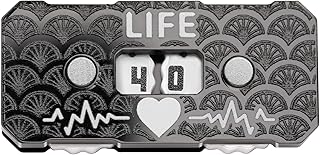 Life Counter Twin Digits Dragon Scale Pattern Designed 2 x 4 cm (0.787 x 1.57 in) for cEDH Game and Other MTG Dual Game Made of Premium Acrylic (Black)