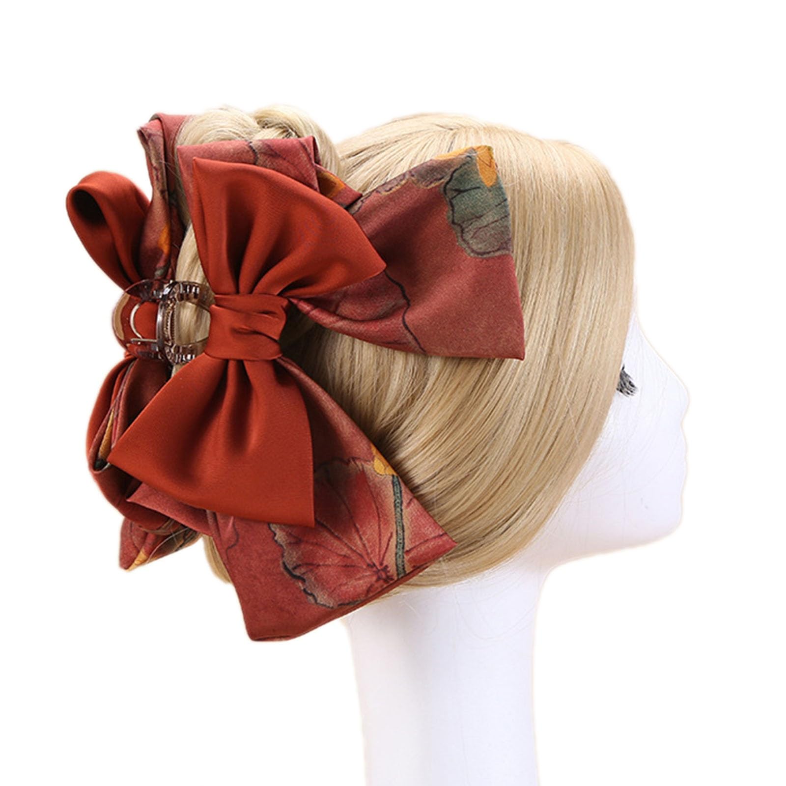 Pinzas Para el pelo con lazo Grande Temperamento Clip for rascar el cabello con lazo grande for cola de caballo para Mujeres Niñas