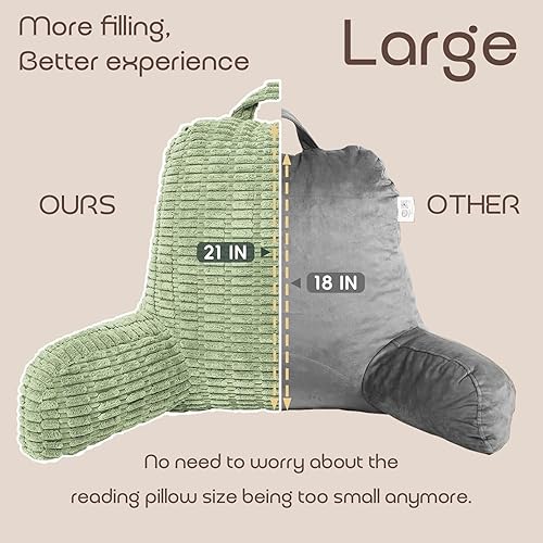 Miniatura 3 de Almohadas de lectura para sentarse en la cama para adultos, almohada de respaldo para sentarse en la cama y el sofá, soporte de respaldo para silla