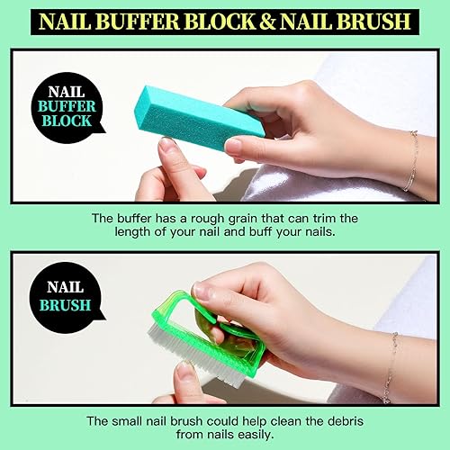 Miniatura 3 de FANDAMEI Herramientas de uñas, kit de cuidado de uñas, limas de uñas 100180, bloque de pulidor de uñas, pinzas para cutículas, empujador de