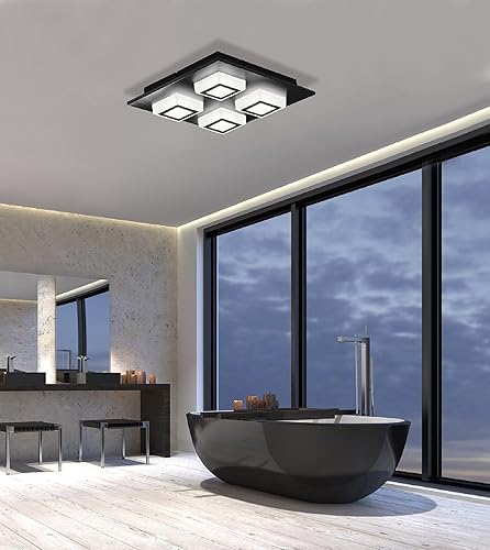 Miniatura 3 de EGLO Masiano - Lámpara LED integrada para techopared (4 luces, color negro)