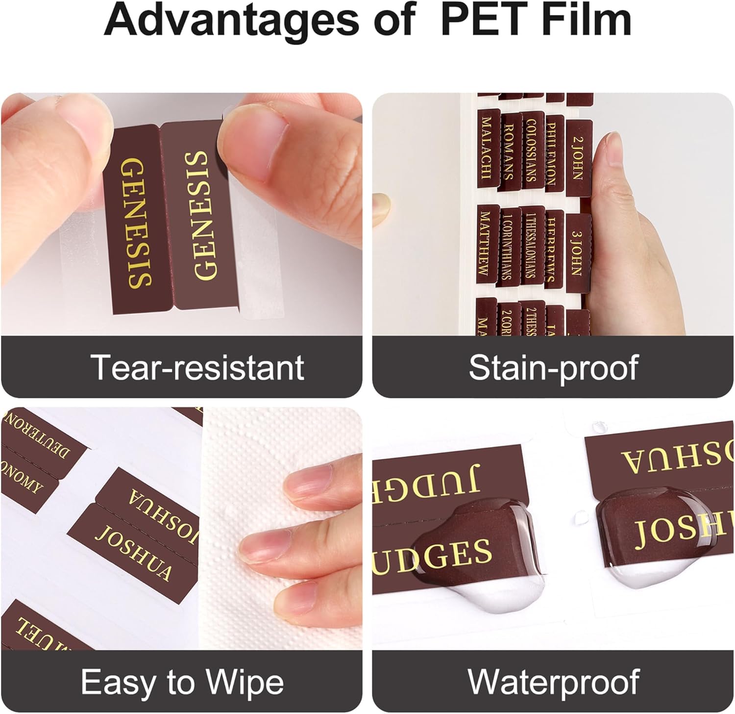 RETTACY Bible Tabs, for Women & Men, 66 Tabs for Old & New Testament, Additional 18 Tabs for Apocrypha, Bible Study Supplies & Christian Gifts (Brown) - Image 5